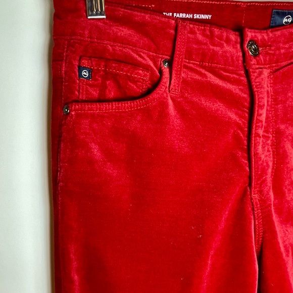 AG Farrah Skinny Red Velvet Jeans - Picture 11 of 16